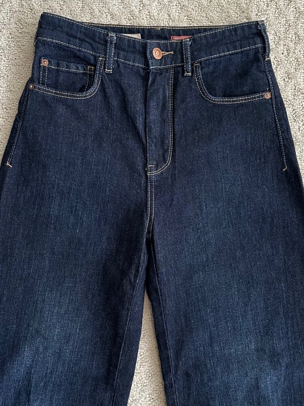 Pilcro The Column High-Rise Straight Jeans Dark Wash 25 Modern Classic Denim - Picture 5 of 16